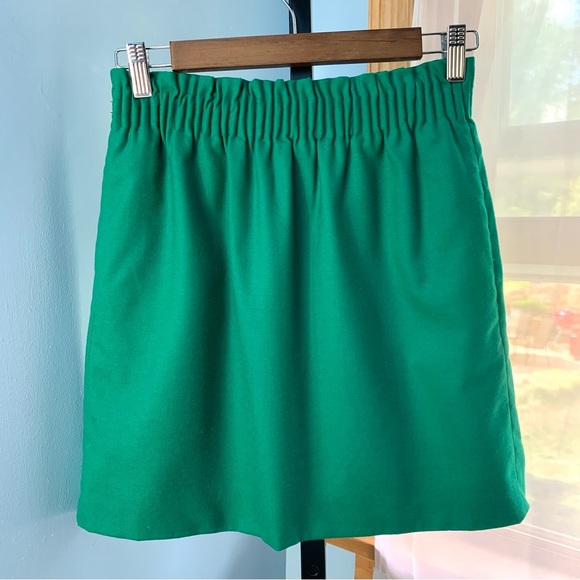 J. Crew Green Wool Sidewalk Skirt - Picture 5 of 7